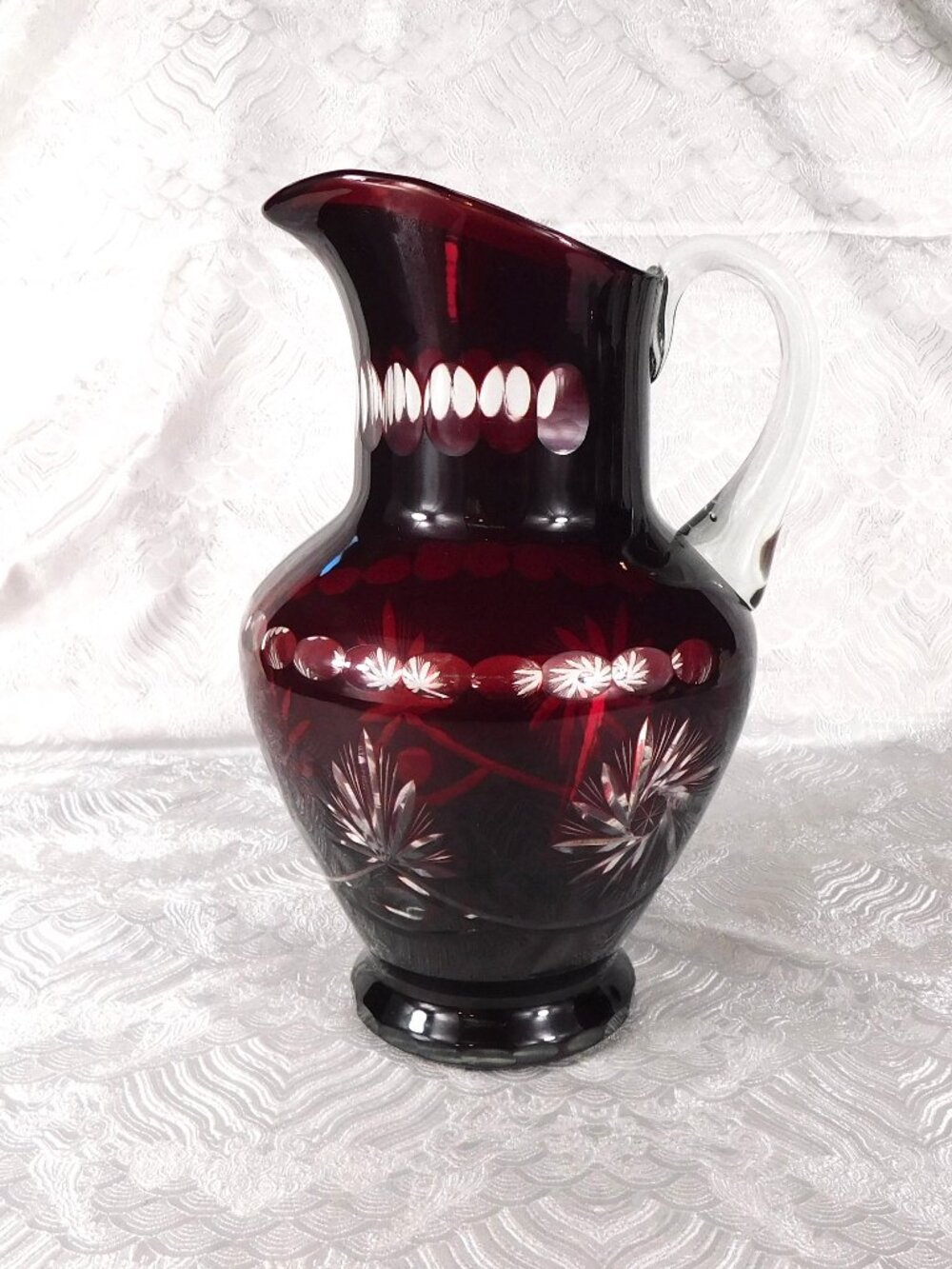 Large Red Cut to Clear Pitcher # 27636